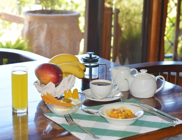 Breakfast table close up